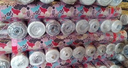 Hasil printing di kain rayon siap kirim ke pelanggan