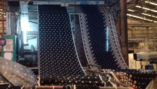 Fiksasi printing reaktif kain rayon premium menggunakan mesin steamer