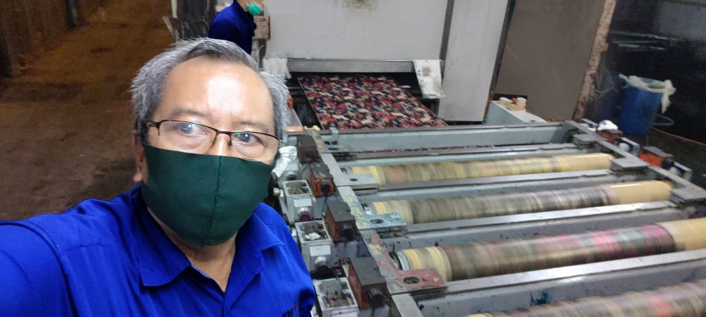 Proses Printing reaktif di kain katun rayon