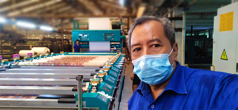 Rotary Screen Printing Machine CAIDIE Jilong Proses Kain rayon