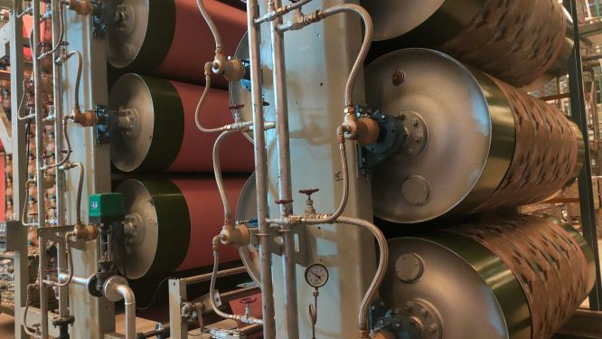 Mesin Cylinder Dryer untuk pengeringan kain katun rayon