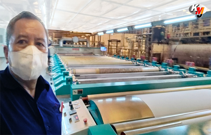 Proses printing kain rayon menggunakan Rotary screen printing Machine Jilong type Caidie 9
